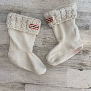 Hunter Kids 6 Stitch Cable Knitted Cuff Boot Socks